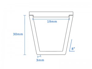 Boron Nitride Tapered Crucible (19mm D x 30mm H)