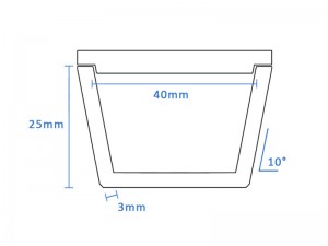 Boron Nitride Tapered Crucible (40mm D x 25mm H)