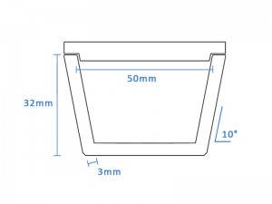Boron Nitride Tapered Crucible (50mm D x 32mm H)
