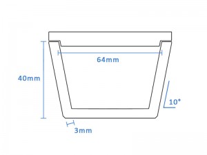 Boron Nitride Tapered Crucible (64mm D x 40mm H)