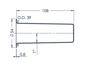 Standard MBE Crucible (PBN 125 54)