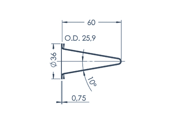 Standard MBE Crucible (PBN C12-36)