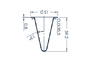 Standard MBE Crucible (PBN C25-51)