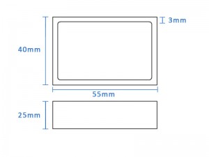 High Purity Boron Nitride Rectangle Crucible (40x55x25mm)