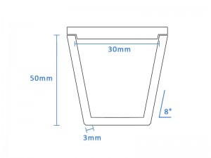 High Purity Boron Nitride Tapered Crucible (30mm D x 50mm H)