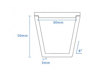 High Purity Boron Nitride Tapered Crucible (30mm D x 50mm H)