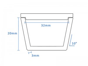 High Purity Boron Nitride Tapered Crucible (32mm D x 20mm H)