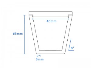 High Purity Boron Nitride Tapered Crucible (40mm D x 65mm H)