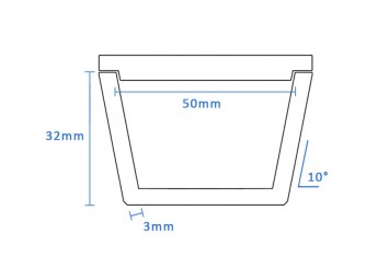 High Purity Boron Nitride Tapered Crucible (50mm D x 32mm H)