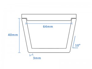 High Purity Boron Nitride Tapered Crucible (64mm D x 40mm H)