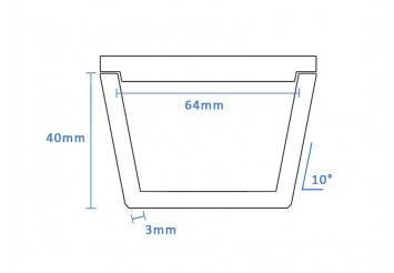 High Purity Boron Nitride Tapered Crucible (64mm D x 40mm H)