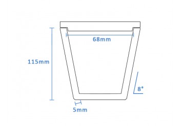 High Purity Boron Nitride Tapered Crucible (68mm D x 115mm H)