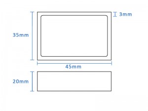 Boron Nitride Rectangle Crucible (35x45x20mm)