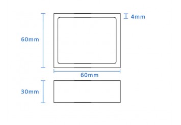 Boron Nitride Rectangle Crucible (60x60x30mm)