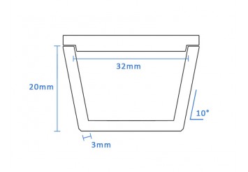 Boron Nitride Tapered Crucible (32mm D x 20mm H)
