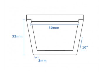 Boron Nitride Tapered Crucible (50mm D x 32mm H)