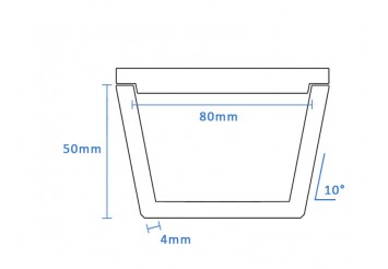 Boron Nitride Tapered Crucible (80mm D x 50mm H)