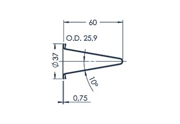 Standard MBE Crucible (PBN C12-37)