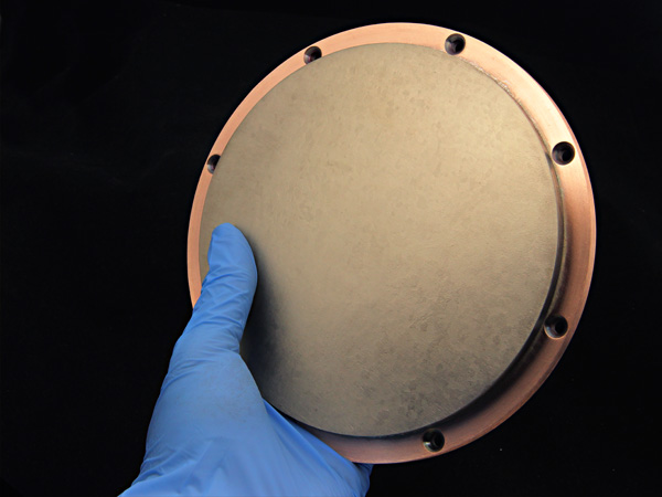 A scandium sputter target on Cu backing plate